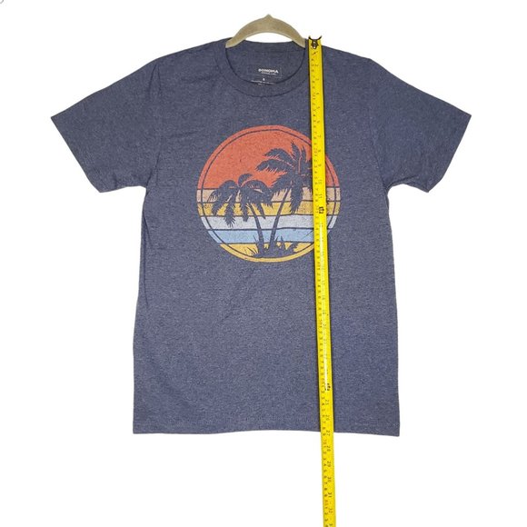 Sonoma Good for Life Vibes Hawaiian Tropical Print T-Shirt Blue Mens Size Small - Picture 6 of 10